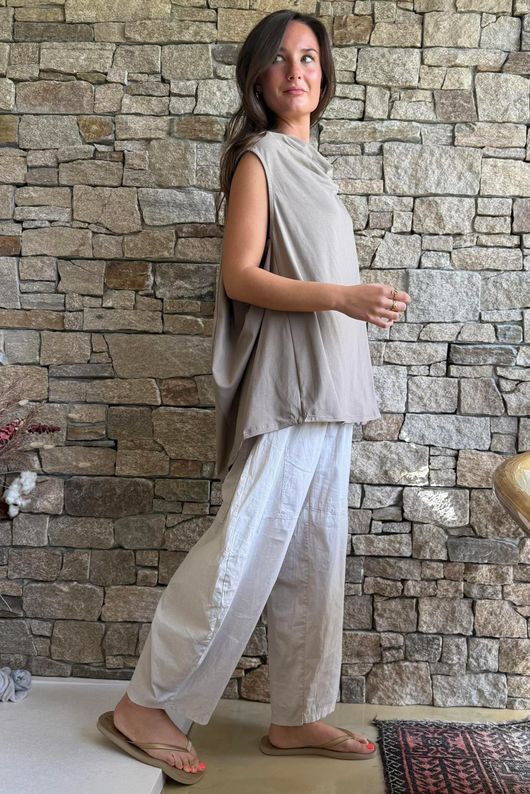 Oscar Drape Trapeze Tank Mocha